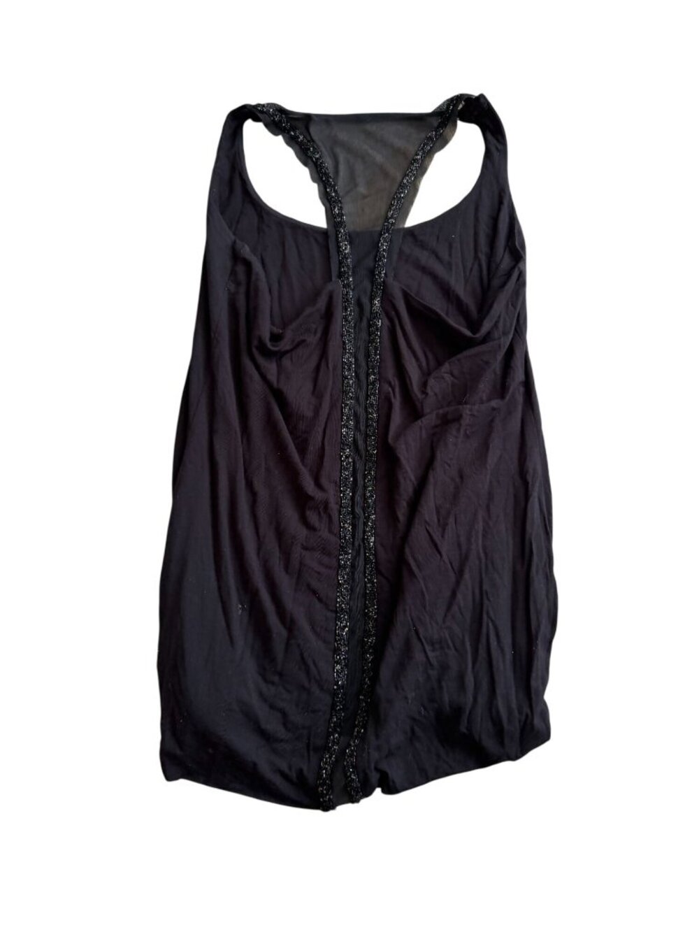 BAILEY 44 Black Beaded Racerback Top Size Medium